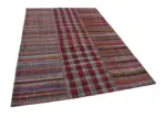 Chaput Patchwork Multi Renk Pamuk Üzerine Yün El Dokuma Kilim-203x291 - Görsel 3