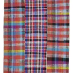 Chaput Patchwork Multi Renk Pamuk Üzerine Yün El Dokuma Kilim-205x295
