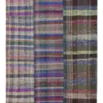 Chaput Patchwork Multi Renk Pamuk Üzerine Yün El Dokuma Kilim-191x303