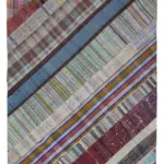 Chaput Patchwork Multi Renk Pamuk Üzerine Yün El Dokuma Kilim-206x299