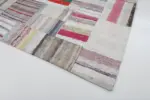 Chaput Patchwork Bej Renk Pamuk Üzerine Yün El Dokuma Kilim-204x304 - Görsel 4