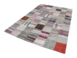 Chaput Patchwork Bej Renk Pamuk Üzerine Yün El Dokuma Kilim-210x300 - Görsel 2