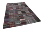 Chaput Patchwork Multi Renk Pamuk Üzerine Yün El Dokuma Kilim-206x296 - Görsel 3