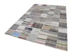 Chaput Patchwork Bej Renk Pamuk Üzerine Yün El Dokuma Kilim-210x300 - Görsel 2