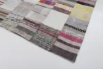 Chaput Patchwork Bej Renk Pamuk Üzerine Yün El Dokuma Kilim-201x299 - Görsel 4