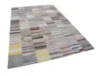 Chaput Patchwork Bej Renk Pamuk Üzerine Yün El Dokuma Kilim-202x299 - Görsel 3
