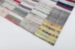 Chaput Patchwork Bej Renk Pamuk Üzerine Yün El Dokuma Kilim-201x300 - Görsel 4