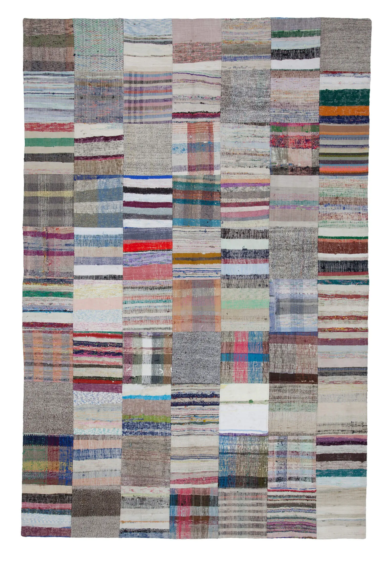Rc_22537_1_Multicolor_Oriental_Kilim_Patchwork_Rugs Chaput Patchwork Multi Renk Pamuk Üzerine Yün El Dokuma Kilim-200x302 - Görsel 1