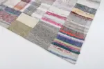 Chaput Patchwork Bej Renk Pamuk Üzerine Yün El Dokuma Kilim-201x300 - Görsel 4