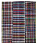 Chaput Patchwork Multi Renk Pamuk Üzerine Yün El Dokuma Kilim-257x307
