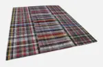 Chaput Patchwork Multi Renk Pamuk Üzerine Yün El Dokuma Kilim-257x307 - Görsel 3