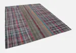 Chaput Patchwork Multi Renk Pamuk Üzerine Yün El Dokuma Kilim-243x306 - Görsel 3