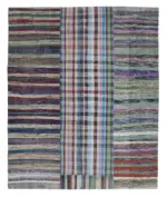 Chaput Patchwork Multi Renk Pamuk Üzerine Yün El Dokuma Kilim-252x307