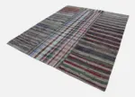 Chaput Patchwork Multi Renk Pamuk Üzerine Yün El Dokuma Kilim-252x307 - Görsel 2