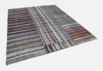 Chaput Patchwork Multi Renk Pamuk Üzerine Yün El Dokuma Kilim-252x307 - Görsel 3