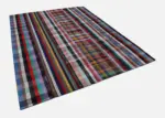 Chaput Patchwork Multi Renk Pamuk Üzerine Yün El Dokuma Kilim-250x307 - Görsel 3