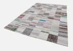 Chaput Patchwork Bej Renk Pamuk Üzerine Yün El Dokuma Kilim-251x350 - Görsel 2