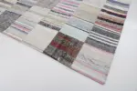 Chaput Patchwork Bej Renk Pamuk Üzerine Yün El Dokuma Kilim-251x350 - Görsel 4