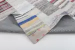 Chaput Patchwork Bej Renk Pamuk Üzerine Yün El Dokuma Kilim-251x350 - Görsel 5