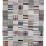 Chaput Patchwork Bej Renk Pamuk Üzerine Yün El Dokuma Kilim-248x338