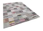 Chaput Patchwork Bej Renk Pamuk Üzerine Yün El Dokuma Kilim-248x338 - Görsel 3