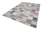 Chaput Patchwork Bej Renk Pamuk Üzerine Yün El Dokuma Kilim-250x351 - Görsel 2