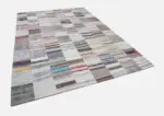Chaput Patchwork Bej Renk Pamuk Üzerine Yün El Dokuma Kilim-250x351 - Görsel 3