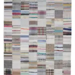 Chaput Patchwork Bej Renk Pamuk Üzerine Yün El Dokuma Kilim-251x352