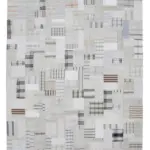 İnce Bez Patchwork Bej Pamuk Üzerine Yün El Dokuma Kilim-251x305