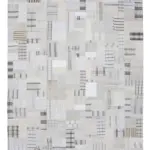 İnce Bez Patchwork Bej Pamuk Üzerine Yün El Dokuma Kilim-252x305