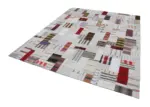 İnce Bez Patchwork Multi Pamuk Üzerine Yün El Dokuma Kilim-250x305 - Görsel 2