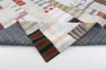 İnce Bez Patchwork Multi Pamuk Üzerine Yün El Dokuma Kilim-250x305 - Görsel 5