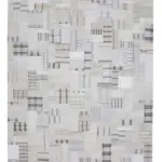 İnce Bez Patchwork Bej Pamuk Üzerine Yün El Dokuma Kilim-265x370