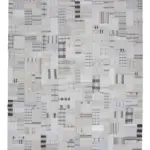 İnce Bez Patchwork Bej Pamuk Üzerine Yün El Dokuma Kilim-298x401