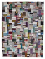 Chaput Patchwork Multi Renk Pamuk Üzerine Yün El Dokuma Kilim-299x404