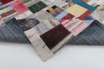 Chaput Patchwork Multi Renk Pamuk Üzerine Yün El Dokuma Kilim-299x404 - Görsel 5