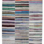 Chaput Patchwork Bej Renk Pamuk Üzerine Yün El Dokuma Kilim-296x402
