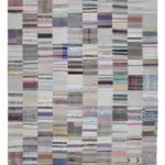 Chaput Patchwork Bej Renk Pamuk Üzerine Yün El Dokuma Kilim-302x399