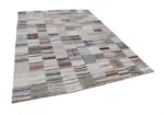 Chaput Patchwork Bej Renk Pamuk Üzerine Yün El Dokuma Kilim-302x399 - Görsel 3