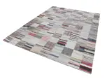Chaput Patchwork Bej Renk Pamuk Üzerine Yün El Dokuma Kilim-302x400 - Görsel 2