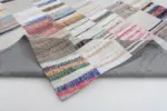 Chaput Patchwork Bej Renk Pamuk Üzerine Yün El Dokuma Kilim-302x400 - Görsel 5