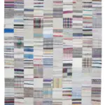 Chaput Patchwork Bej Renk Pamuk Üzerine Yün El Dokuma Kilim-303x401