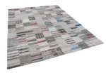 Chaput Patchwork Bej Renk Pamuk Üzerine Yün El Dokuma Kilim-303x401 - Görsel 2