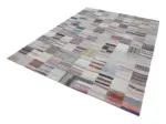 Chaput Patchwork Bej Renk Pamuk Üzerine Yün El Dokuma Kilim-303x401 - Görsel 3