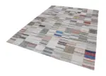 Chaput Patchwork Bej Renk Pamuk Üzerine Yün El Dokuma Kilim-301x402 - Görsel 2
