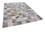 Chaput Patchwork Bej Renk Pamuk Üzerine Yün El Dokuma Kilim-301x402 - Görsel 3