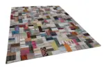 Chaput Patchwork Multi Renk Pamuk Üzerine Yün El Dokuma Kilim-300x401 - Görsel 3