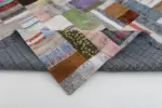Chaput Patchwork Multi Renk Pamuk Üzerine Yün El Dokuma Kilim-300x401 - Görsel 5