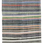 Chaput Çizgili Gri Renk Pagrk Üzerine Yün El Dokuma Kilim-185x316