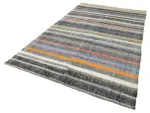 Chaput Çizgili Gri Renk Pagrk Üzerine Yün El Dokuma Kilim-185x316 - Görsel 3